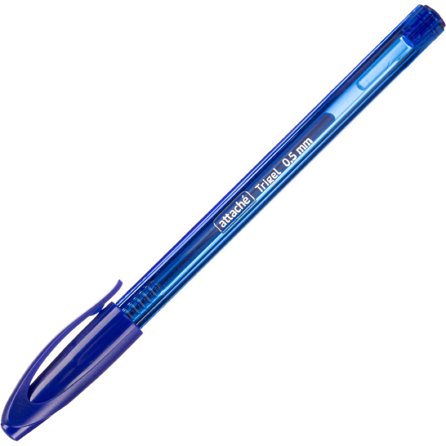 Ручка гель Attache Glide Trigel синяя (толщина линии 0.5 мм) 