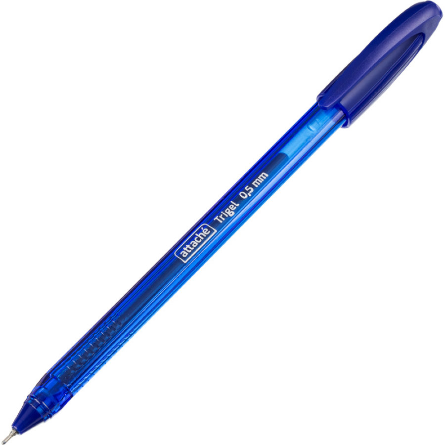 Ручка гель Attache Glide Trigel синяя (толщина линии 0.5 мм) 