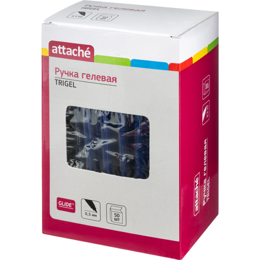 Ручка гель Attache Glide Trigel синяя (толщина линии 0.5 мм) 