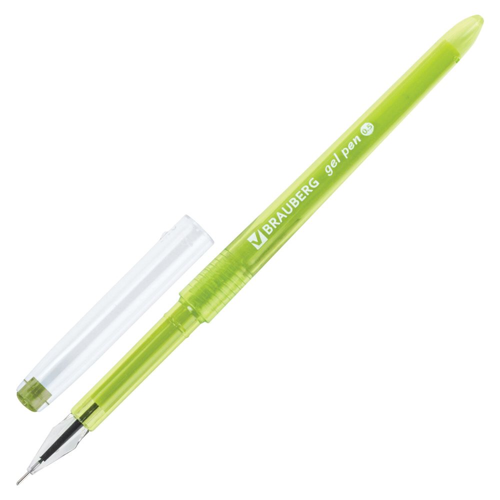 Ручки гелевые BRAUBERG DIAMOND, НАБОР 12 ЦВЕТОВ, узел 0,5 мм, линия письма 0,25 мм