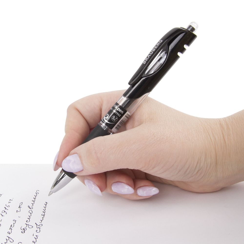 Ручка гелевая автоматическая с грипом BRAUBERG "Black Jack", ЧЕРНАЯ, трехгранная, узел 0,7 мм, линия письма 0,5 мм