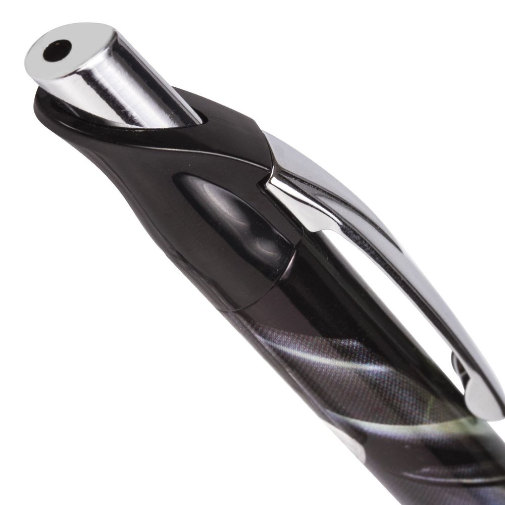 Ручка гелевая автоматическая с грипом BRAUBERG "Jet Gel", ЧЕРНАЯ, печать, узел 0,6 мм, линия письма 0,4 мм