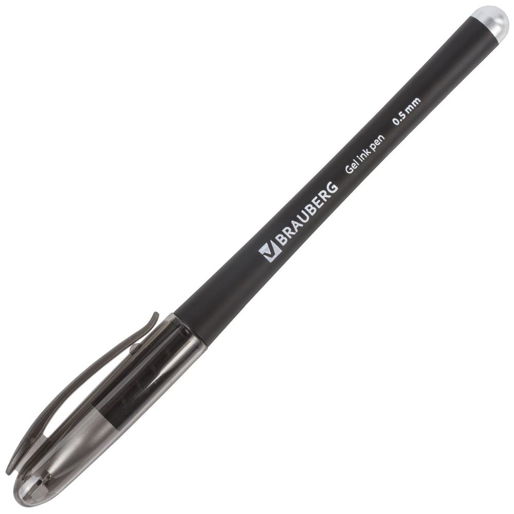Ручка гелевая с грипом BRAUBERG "Impulse", ЧЕРНАЯ, игольчатый узел 0,5 мм, линия письма 0,35 мм
