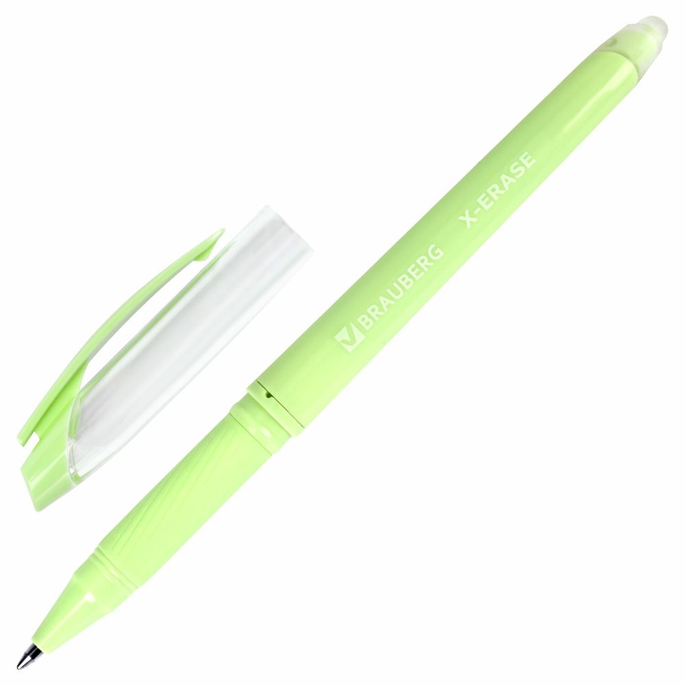 Ручка стираемая гелевая с грипом BRAUBERG X-ERASE PASTEL, СИНЯЯ, узел 0,7 мм, линия 0,35 мм