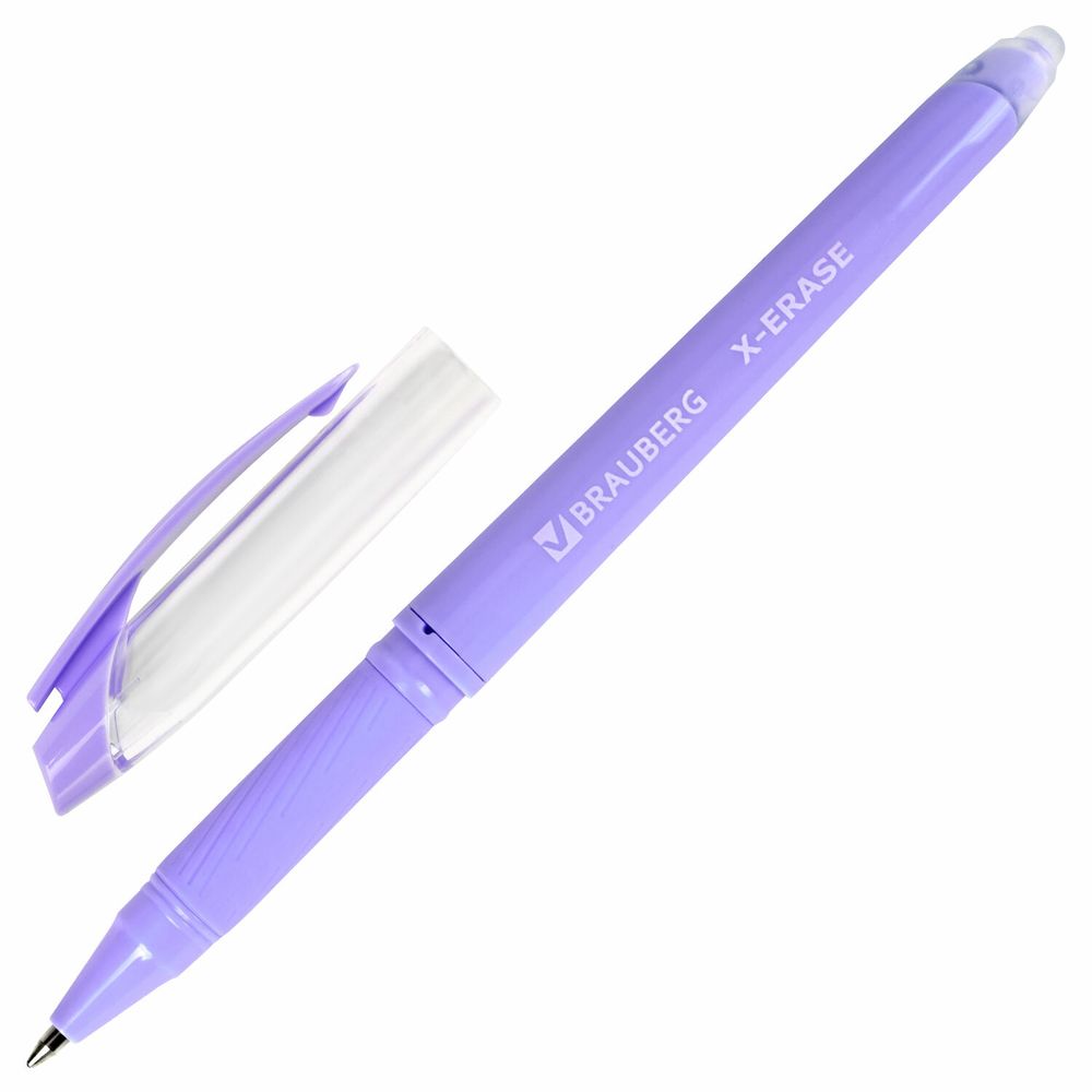 Ручка стираемая гелевая с грипом BRAUBERG X-ERASE PASTEL, СИНЯЯ, узел 0,7 мм, линия 0,35 мм