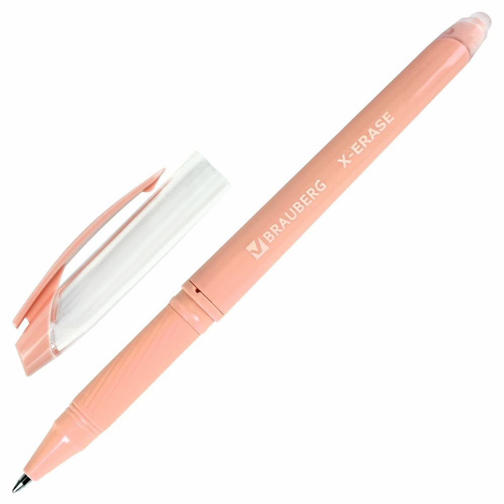 Ручка стираемая гелевая с грипом BRAUBERG X-ERASE PASTEL, СИНЯЯ, узел 0,7 мм, линия 0,35 мм