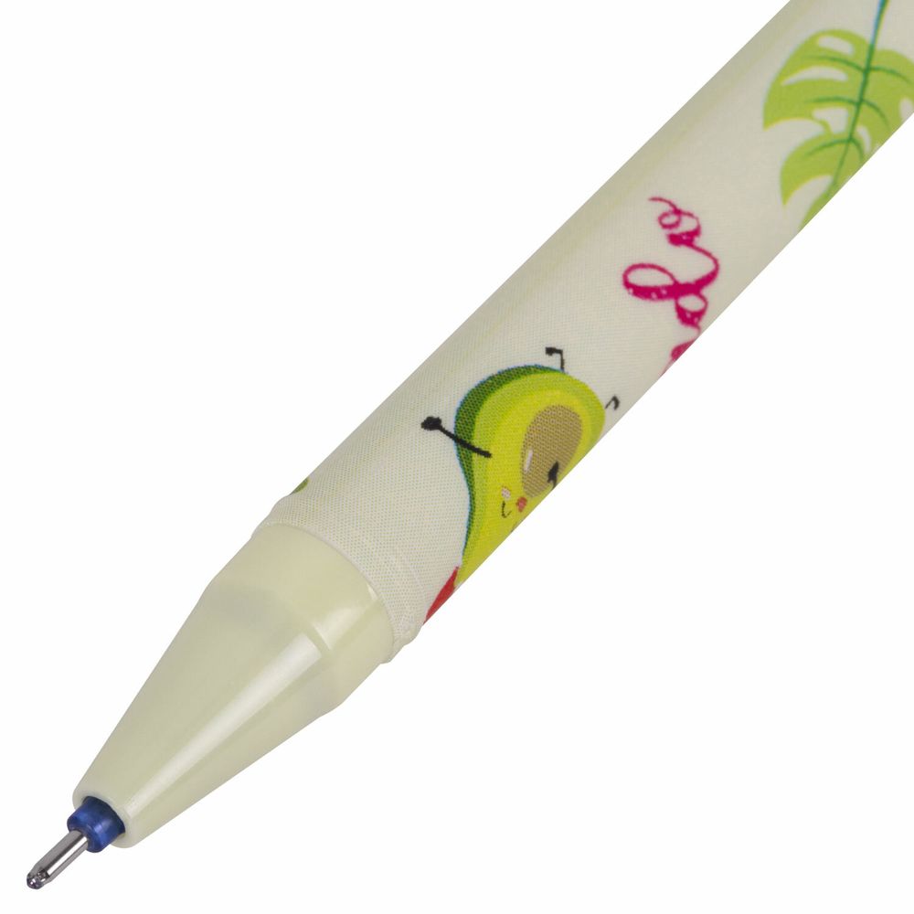 Ручки стираемые гелевые BRAUBERG KIDS "AVOCADO", СИНИЕ, КОМПЛЕКТ 12 ШТУК, игольчатый наконечник 0,5 мм, линия 0,35 мм