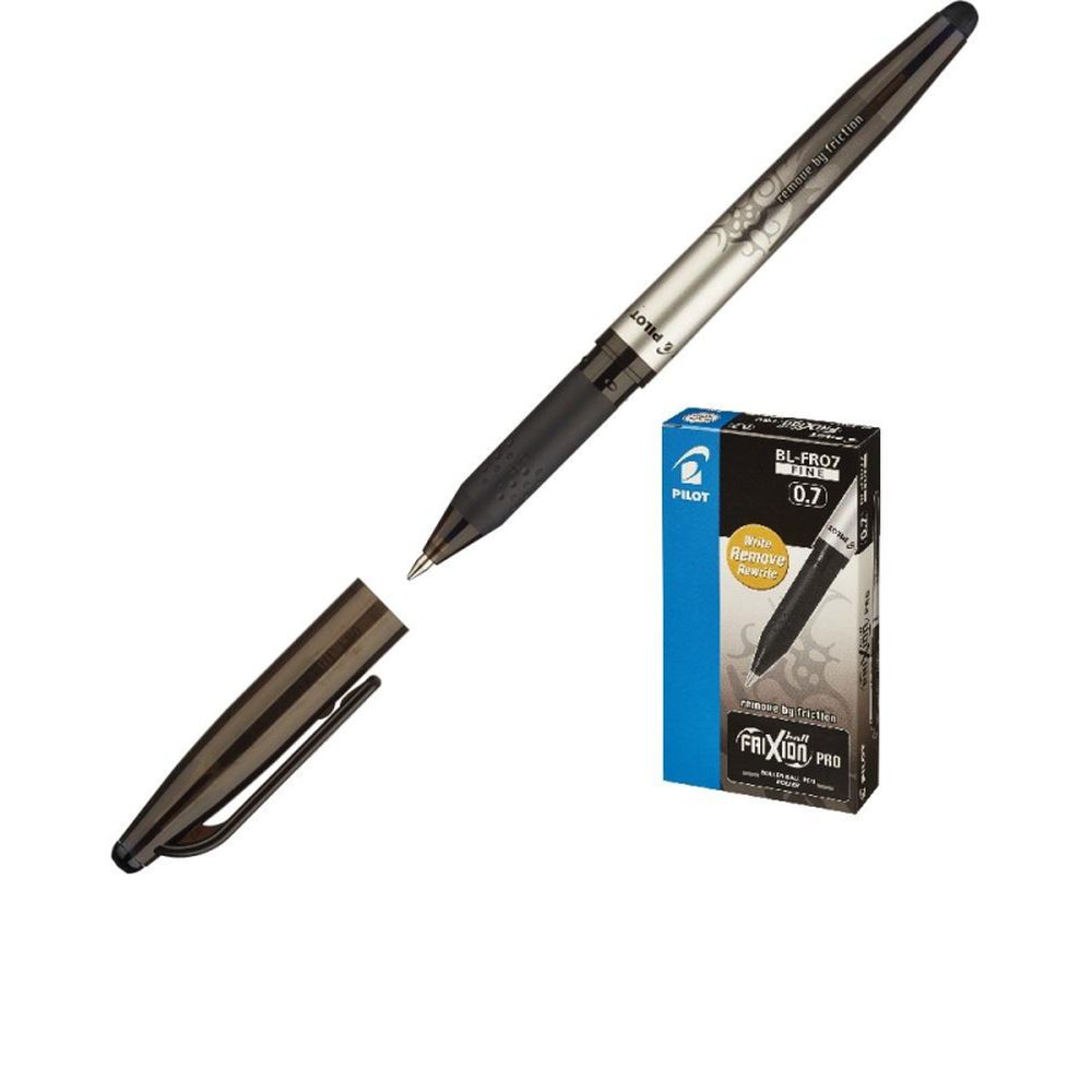 Ручка гелевая Pilot BL-FRO-7-B Frixion Pro, 0,7мм, с резиновым упором, черная