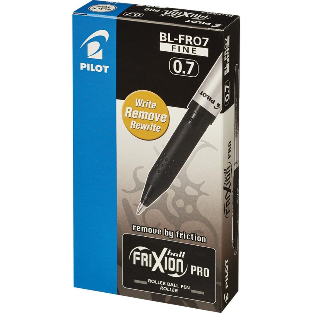 Ручка гелевая Pilot BL-FRO-7-B Frixion Pro, 0,7мм, с резиновым упором, черная
