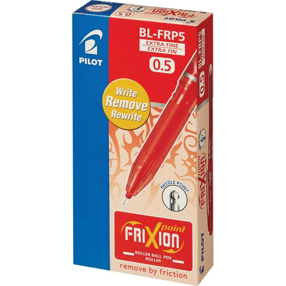Ручка гелевая Pilot BL-FRP5 Frixion Рoint, 0,5мм, с резиновым упором, красная