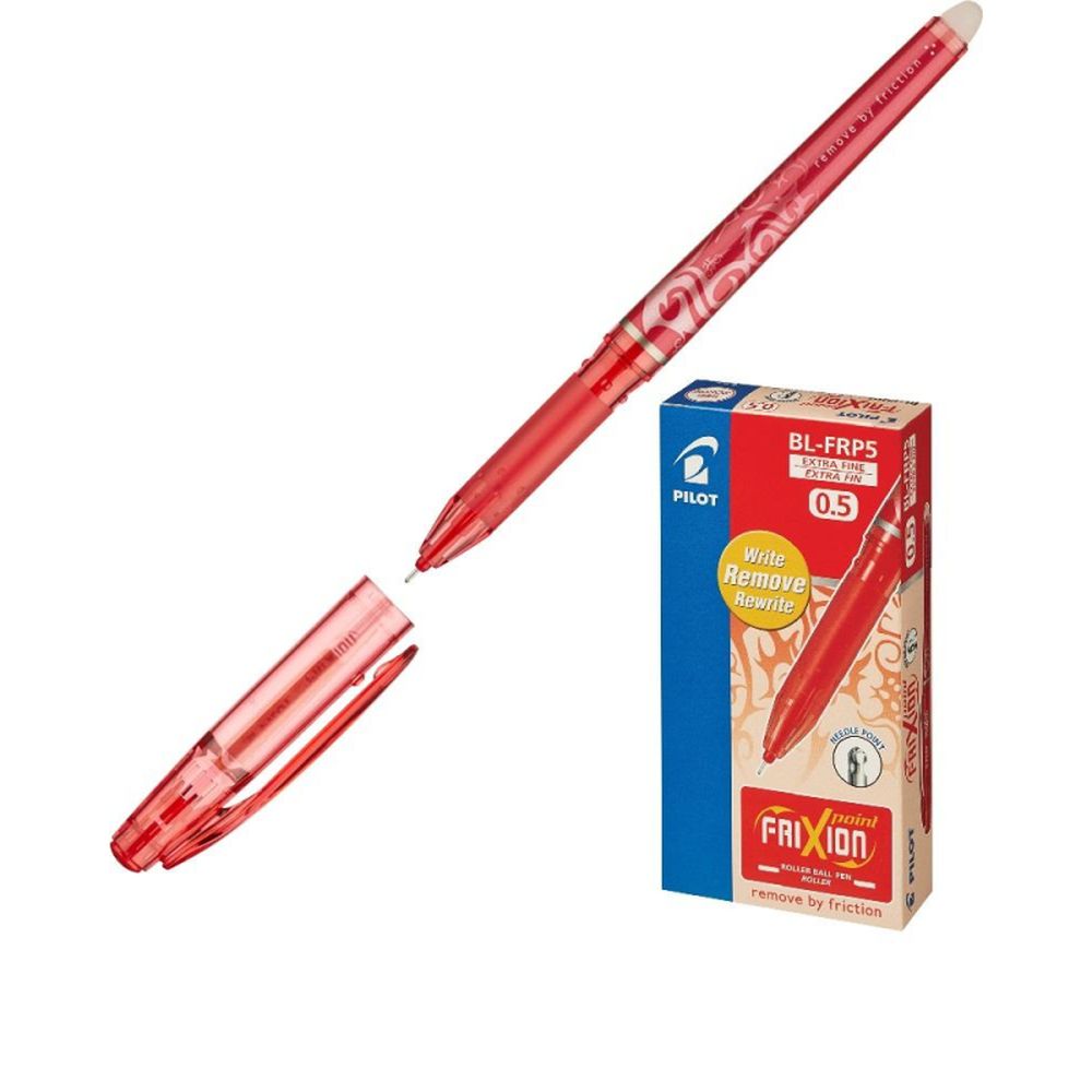 Ручка гелевая Pilot BL-FRP5 Frixion Рoint, 0,5мм, с резиновым упором, красная