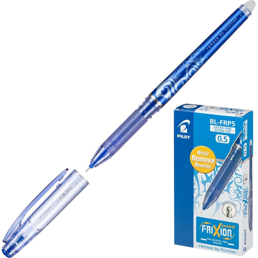 Ручка гелевая Pilot BL-FRP5 Frixion Рoint, 0,5мм, с резиновым упором, синяя