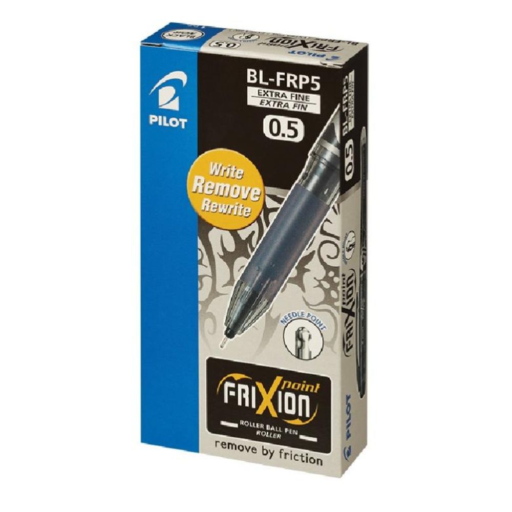 Ручка гелевая Pilot BL-FRP5 Frixion Рoint, 0,5мм, с резиновым упором, черная