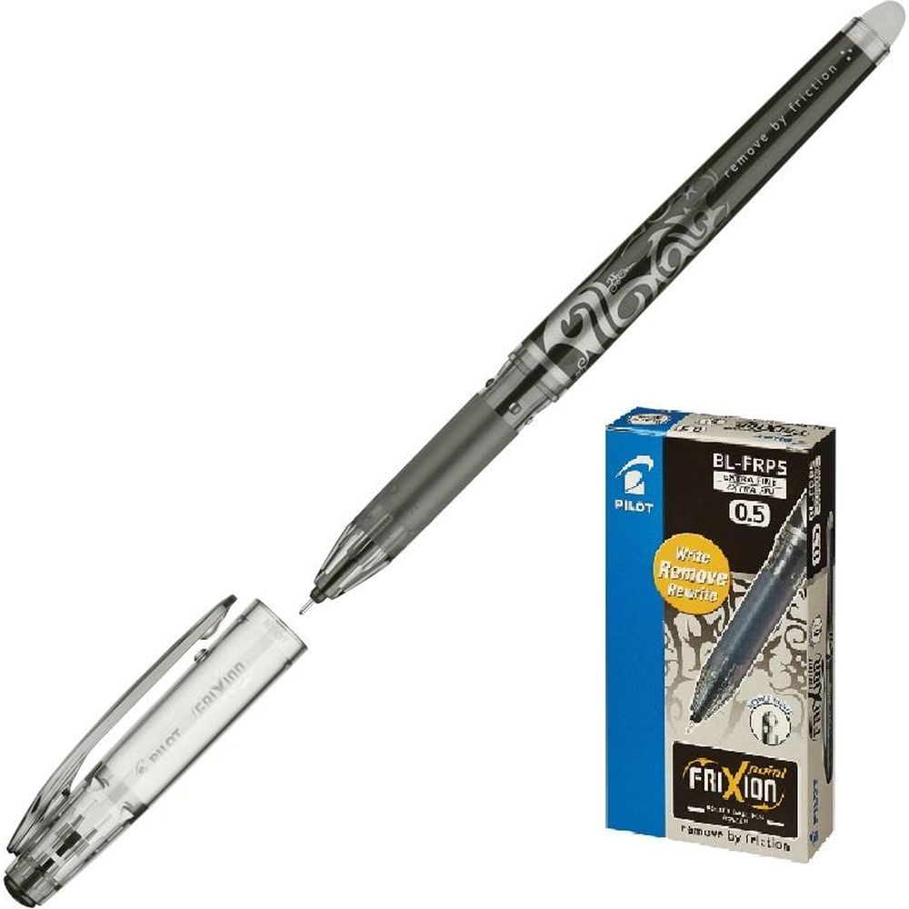 Ручка гелевая Pilot BL-FRP5 Frixion Рoint, 0,5мм, с резиновым упором, черная