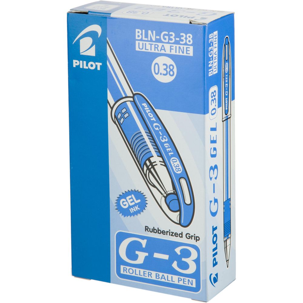 Ручка гелевая Pilot BLN-G3-38-L G3, 0,38мм, с резиновым упором, синяя