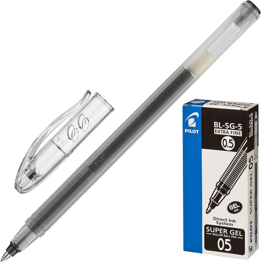 Ручка гелевая одноразовая Pilot BL-SG-5-B SuperGel, 0,5мм, черная