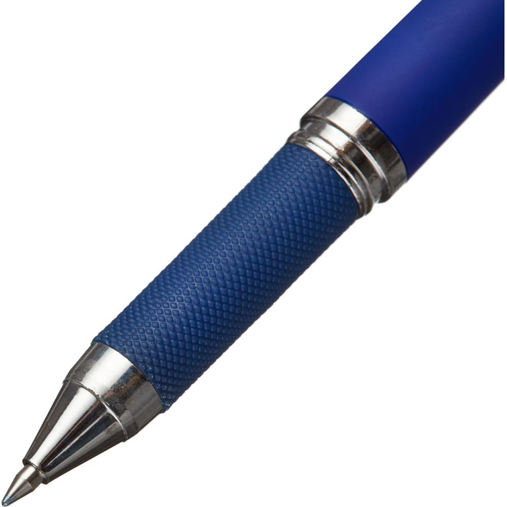 Ручка гелевая, 0,5мм, нубуковый корпус, металлический клип, синяя