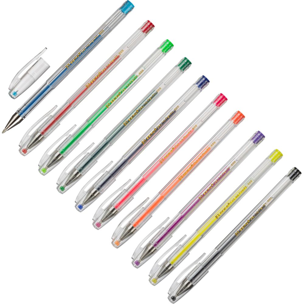 Набор ручек гелевых 10 цветов, Beifa PX888-10 PVC