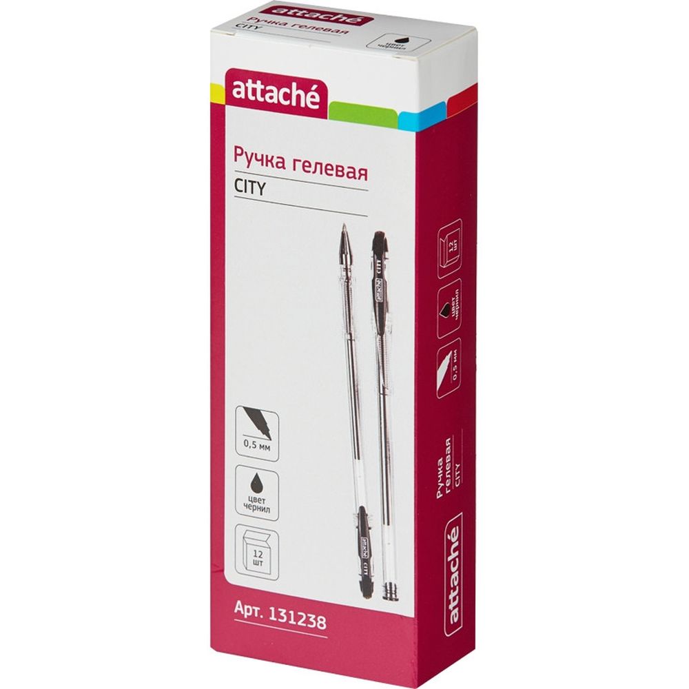 Ручка гелевая Attache City, 0,5мм, черная