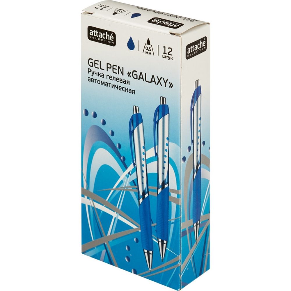 Ручка гелевая Attache selection Victory, 0,5мм, автомат, синяя