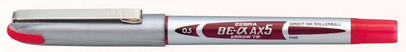 Ручка-роллер Zebra AX5, 0,5мм, красная