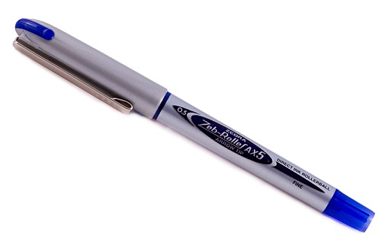 Ручка-роллер Zebra AX5, 0,5мм, синяя