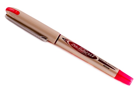 Ручка-роллер Zebra AX7, 0,7мм, красная