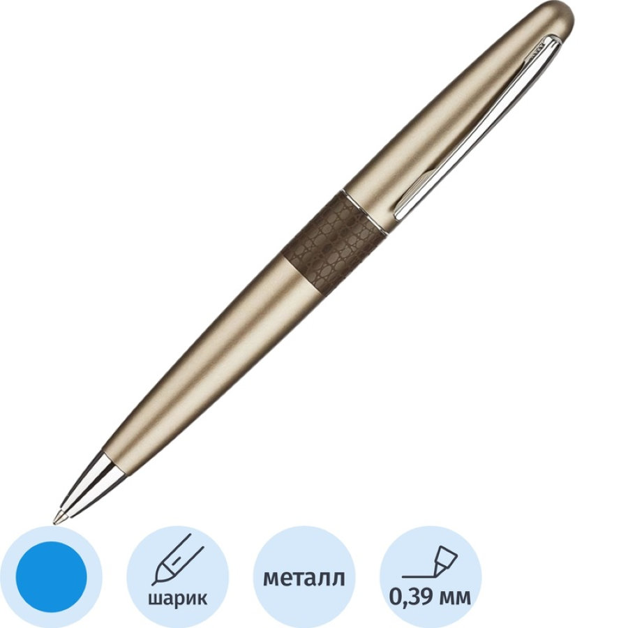 Ручка шариковая PILOT Бронзовая ящерица, бронзовый корпус, синяя 