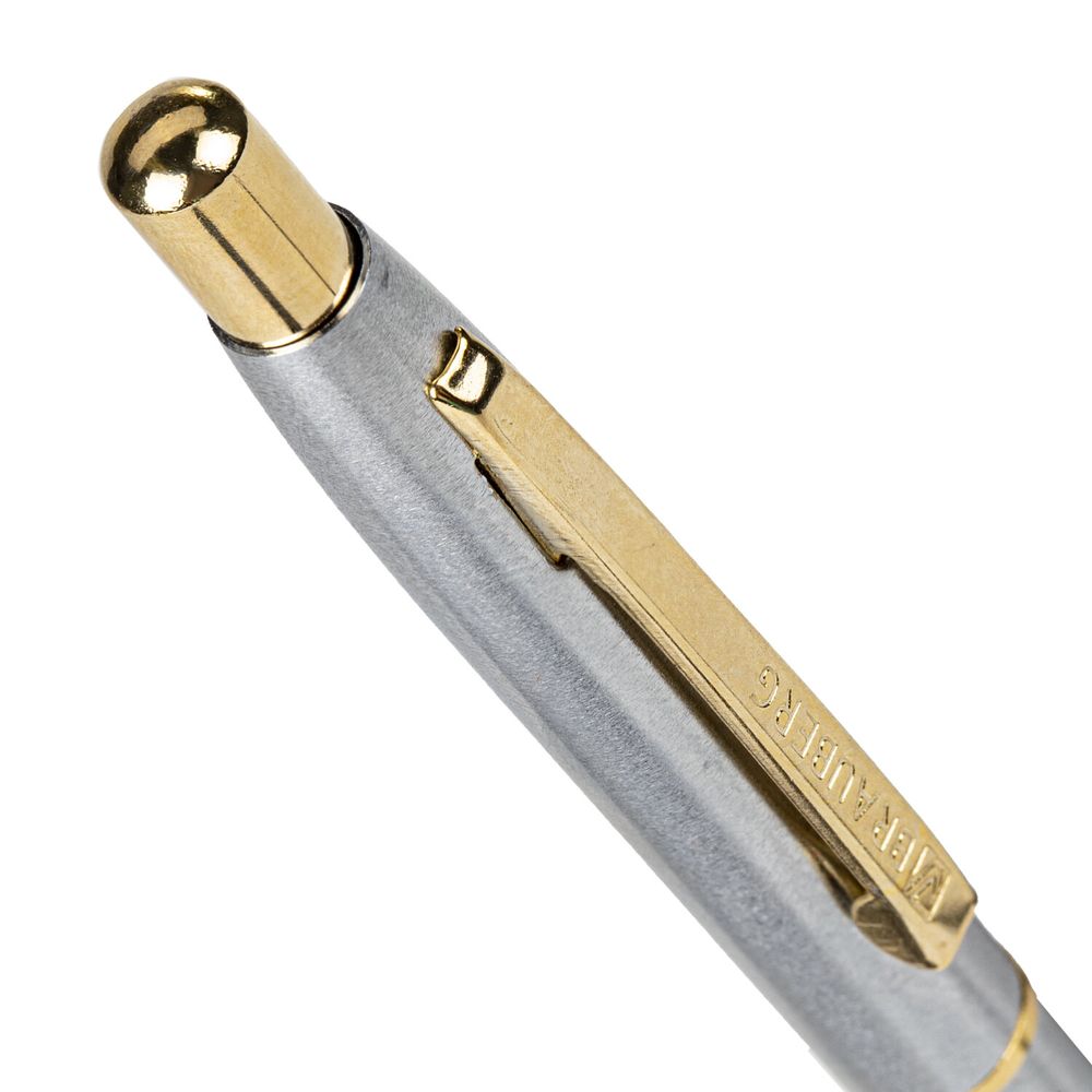 Набор ручек подарочных BRAUBERG Brioso, СИНИЕ, 2 шт.: шариковая, перьевая, серебистые с золотистым