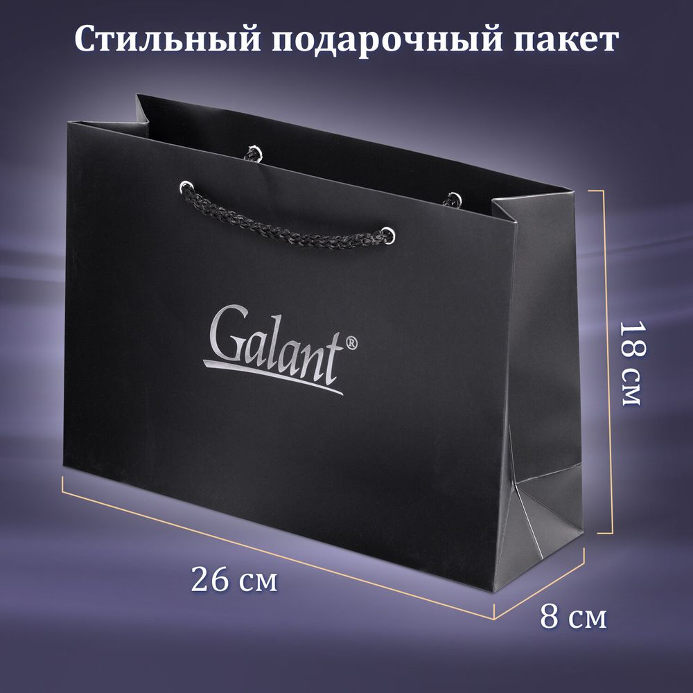Ручка шариковая GALANT "Marburg", корпус серебристый, ежедневник недатированный А5 черный, пакет