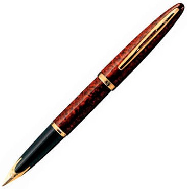 Ручка перьевая Waterman Carene 11104 (S0700860) Amber GT (F) чернила: синий перо золото 18K позолота 23К