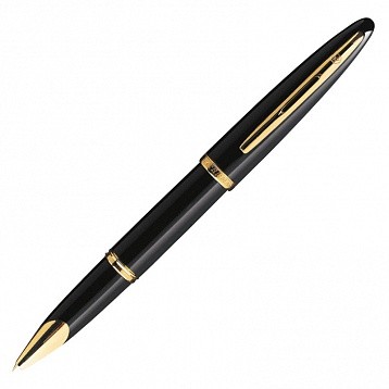 Ручка роллер Waterman Carene (S0700360) Black GT (F) чернила: черный позолота 23К