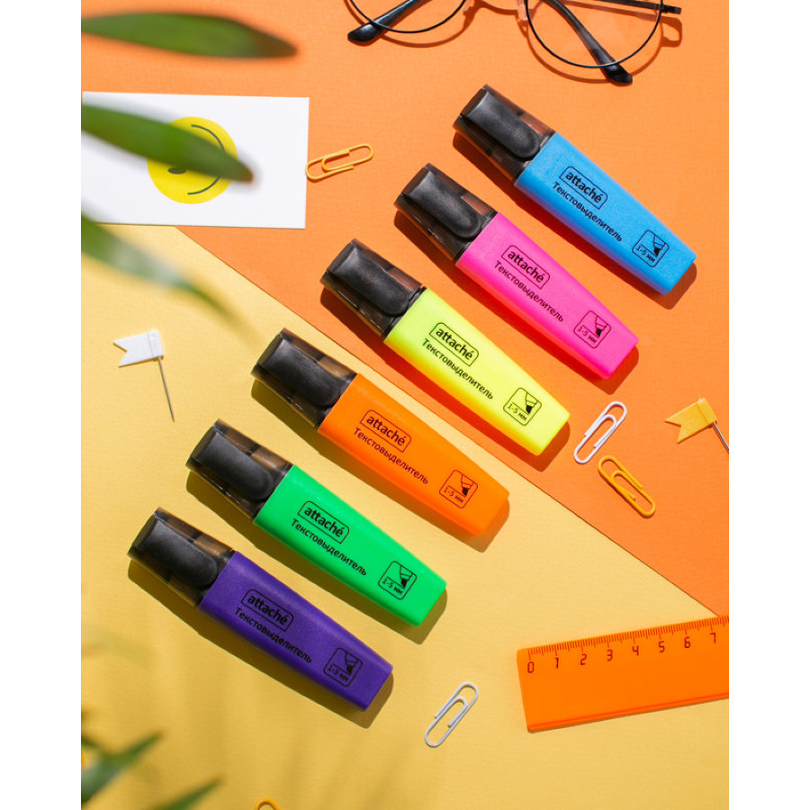 Набор текстовыделителей Attache Colored 1-5мм, 4цв. 