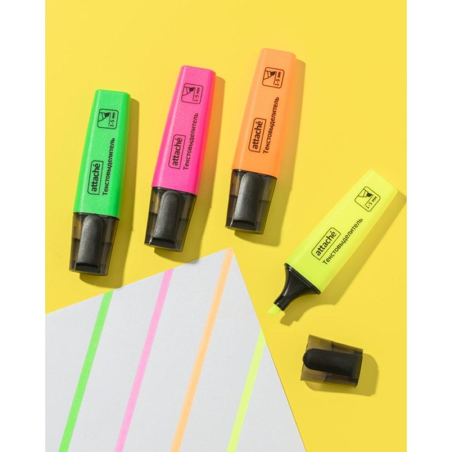 Набор текстовыделителей Attache Colored 1-5мм, 4цв. 