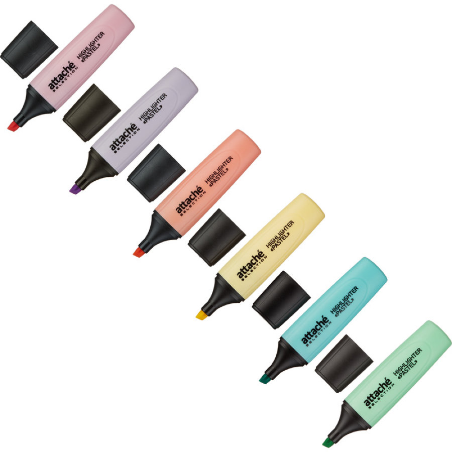 Набор текстовыделителей Attache Selection Pastel  (толщина линии 1-5 мм, 6 цветов) 