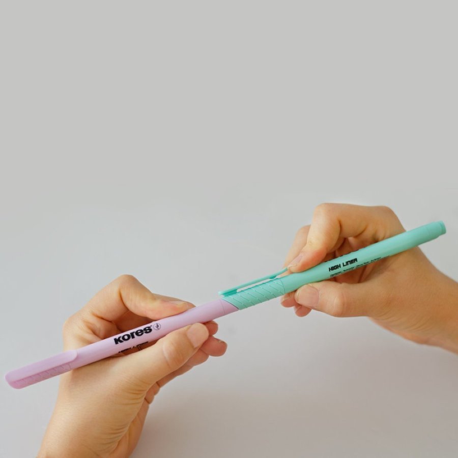 Набор текстовыделителей Kores High Liner Pastel, 1-4 мм, 6 цв/уп 