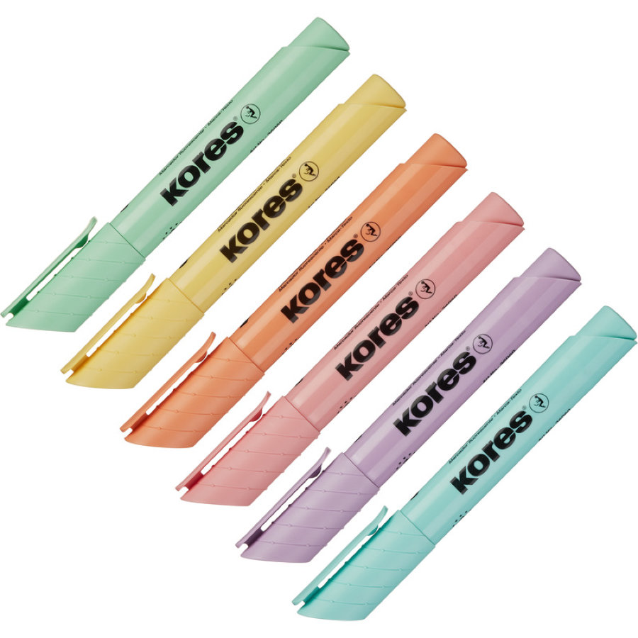 Набор текстовыделителей Kores High Liner Plus (толщина линии 1-5 мм, 6 цветов) 