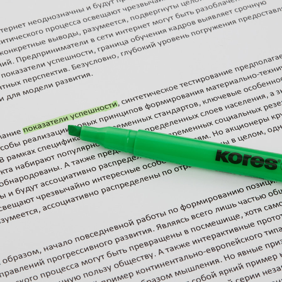 Набор текстовыделителей KORES, 0,5-3,5мм, 4шт/уп '36240