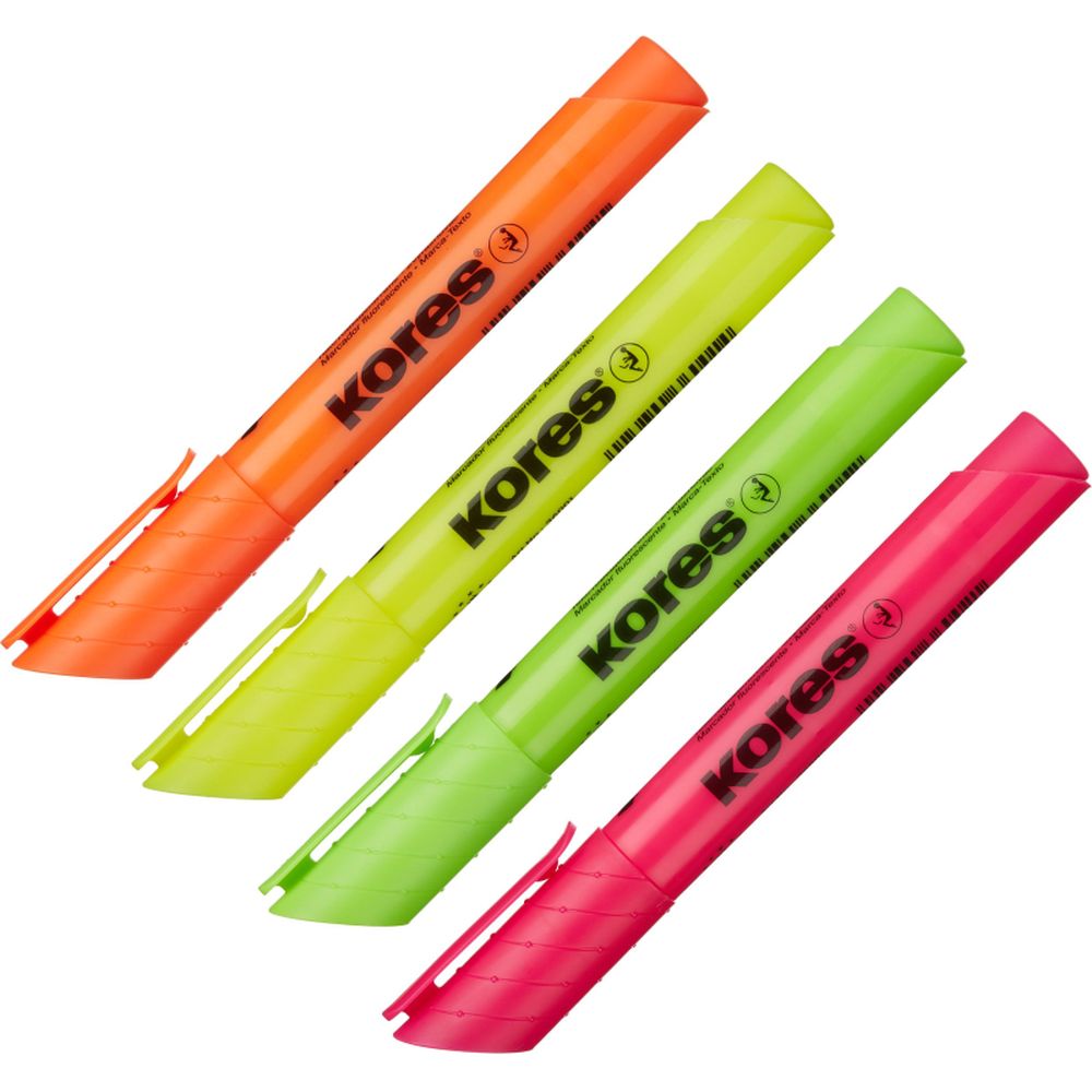 Набор текстовыделителей KORES 4шт/уп 36040
