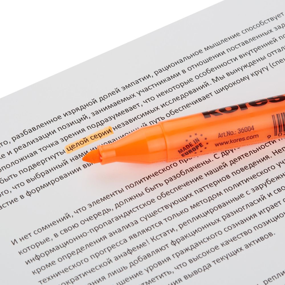 Набор текстовыделителей KORES 4шт/уп 36040
