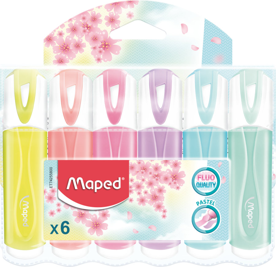 Набор текстовыделителей MAPED FLUO PEP S CLASSIC, 1-5мм, 6шт , пастель