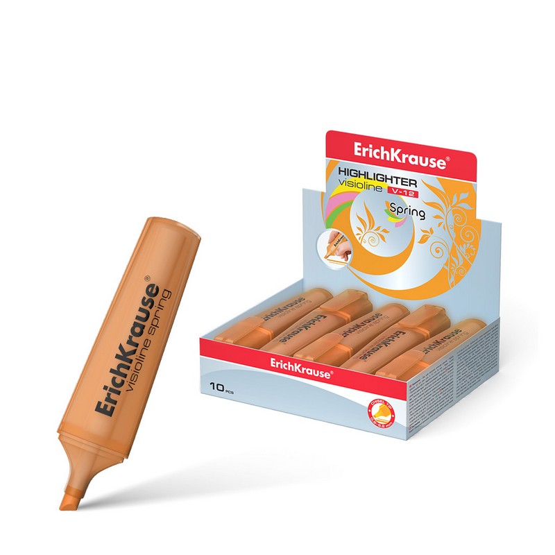 Текстовыделитель ErichKrause Visioline V-12 Spring, цвет чернил оранжевый