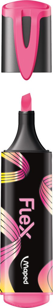 Текстовыделитель FLUO PEP'S FLEX гибкий наконечник, пишущий узел 1-5мм, цв. ассорти, в дисплее