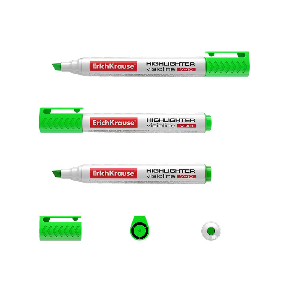 Текстмаркер ErichKrause Visioline V-40, цвет чернил зеленый