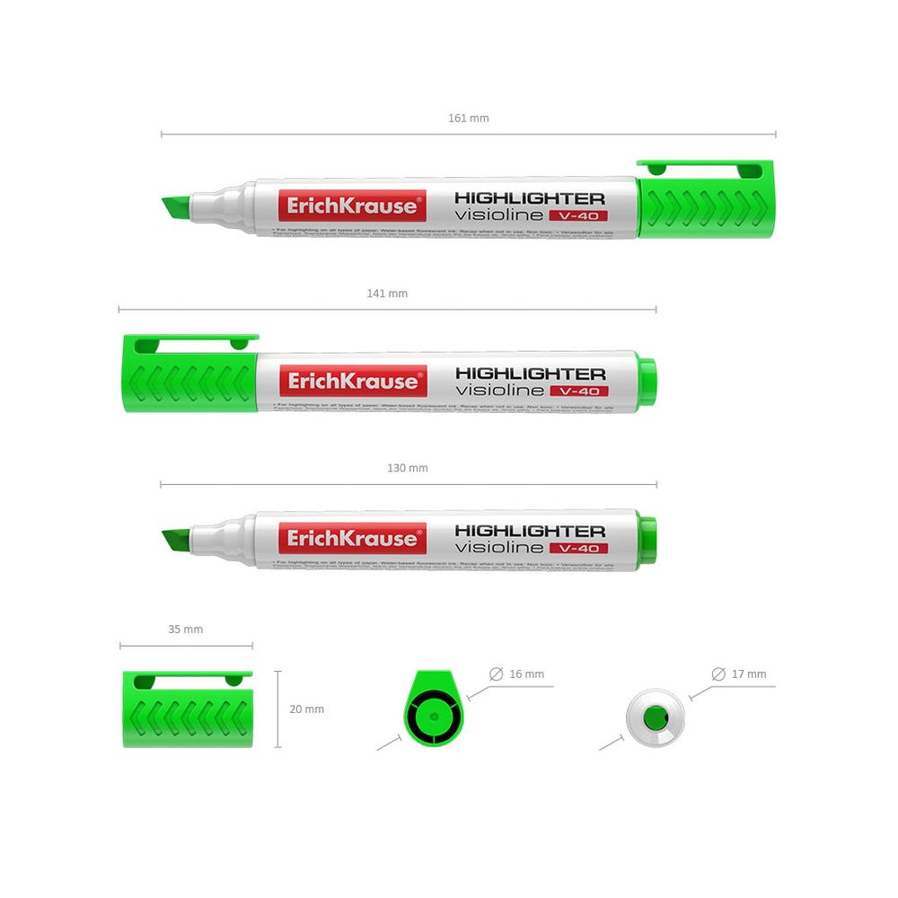Текстмаркер ErichKrause Visioline V-40, цвет чернил зеленый