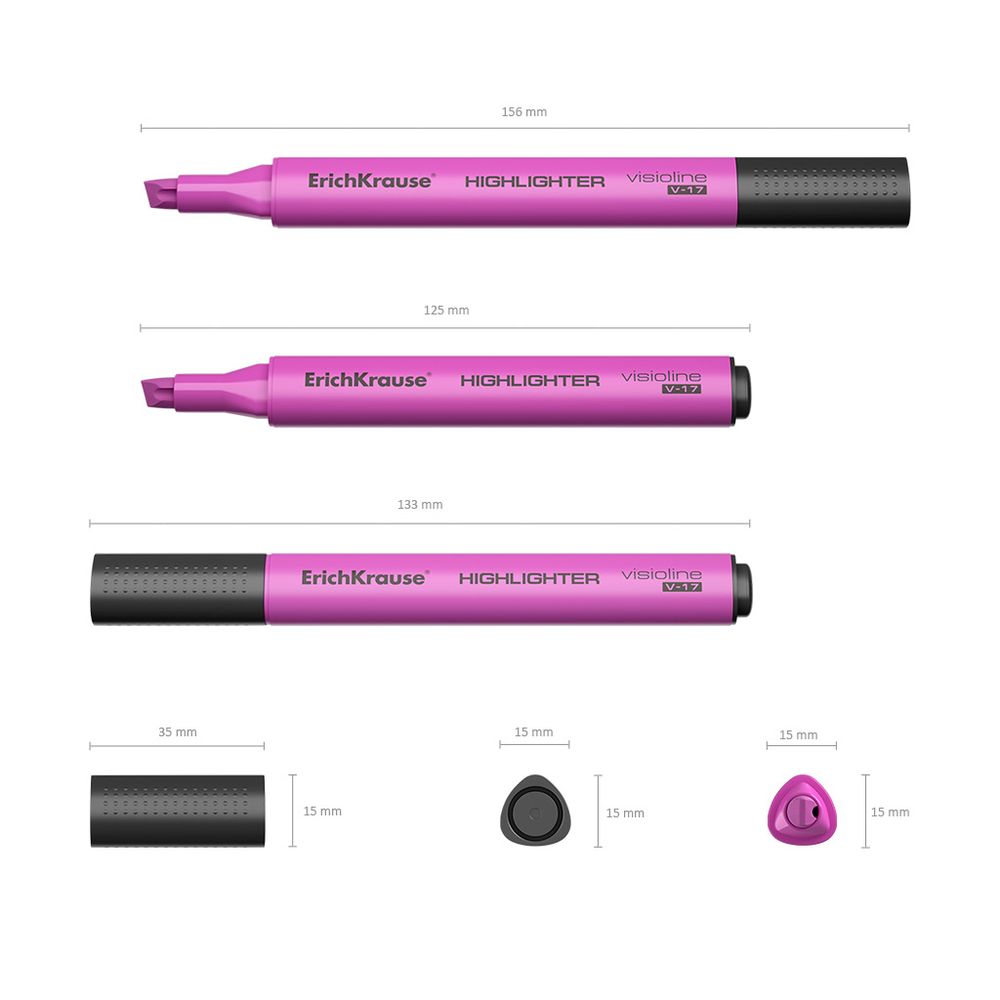 Текстмаркер ErichKrause Visioline V-17, цвет чернил розовый