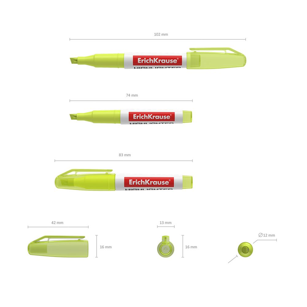 Текстмаркер ErichKrause Visioline V-11 Mini Neon, цвет чернил желтый 