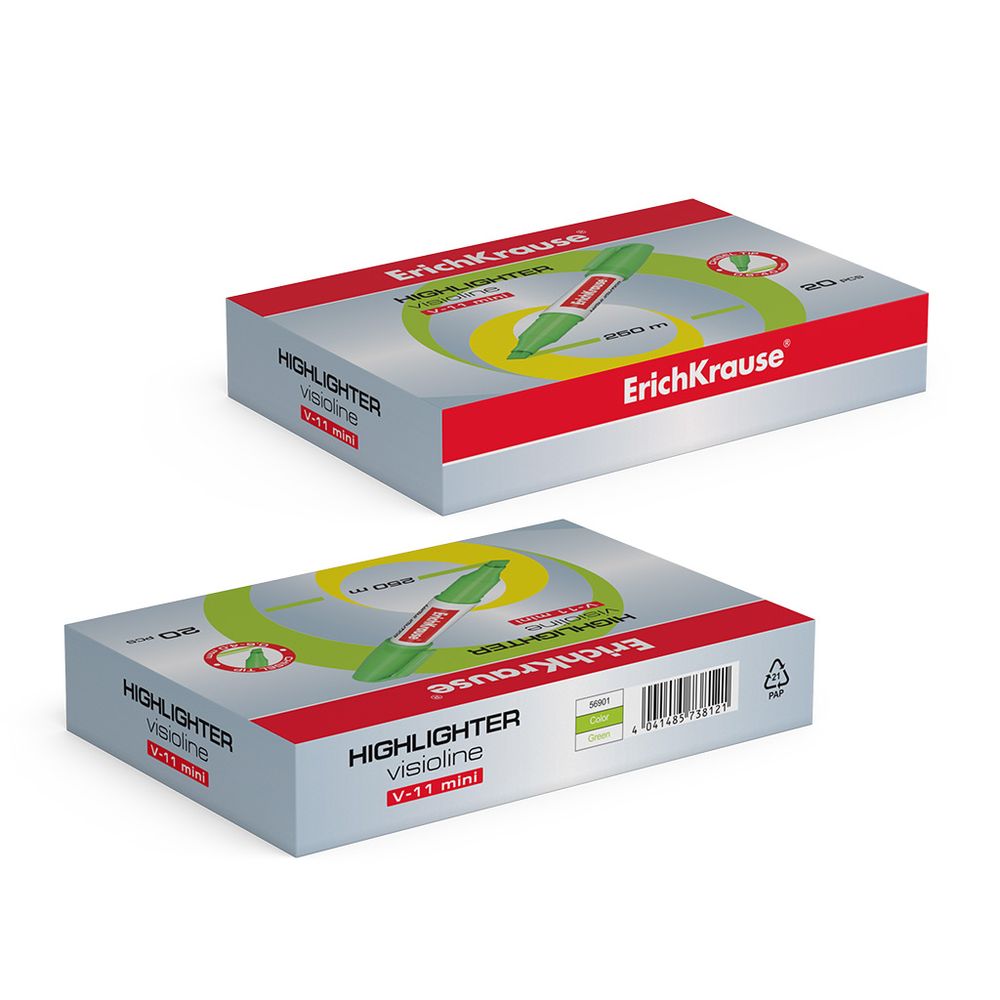 Текстмаркер ErichKrause Visioline V-11 Mini Neon, цвет чернил зеленый 