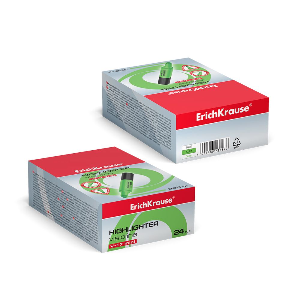 Текстмаркер ErichKrause Visioline V-17 Mini Neon, цвет чернил зеленый 