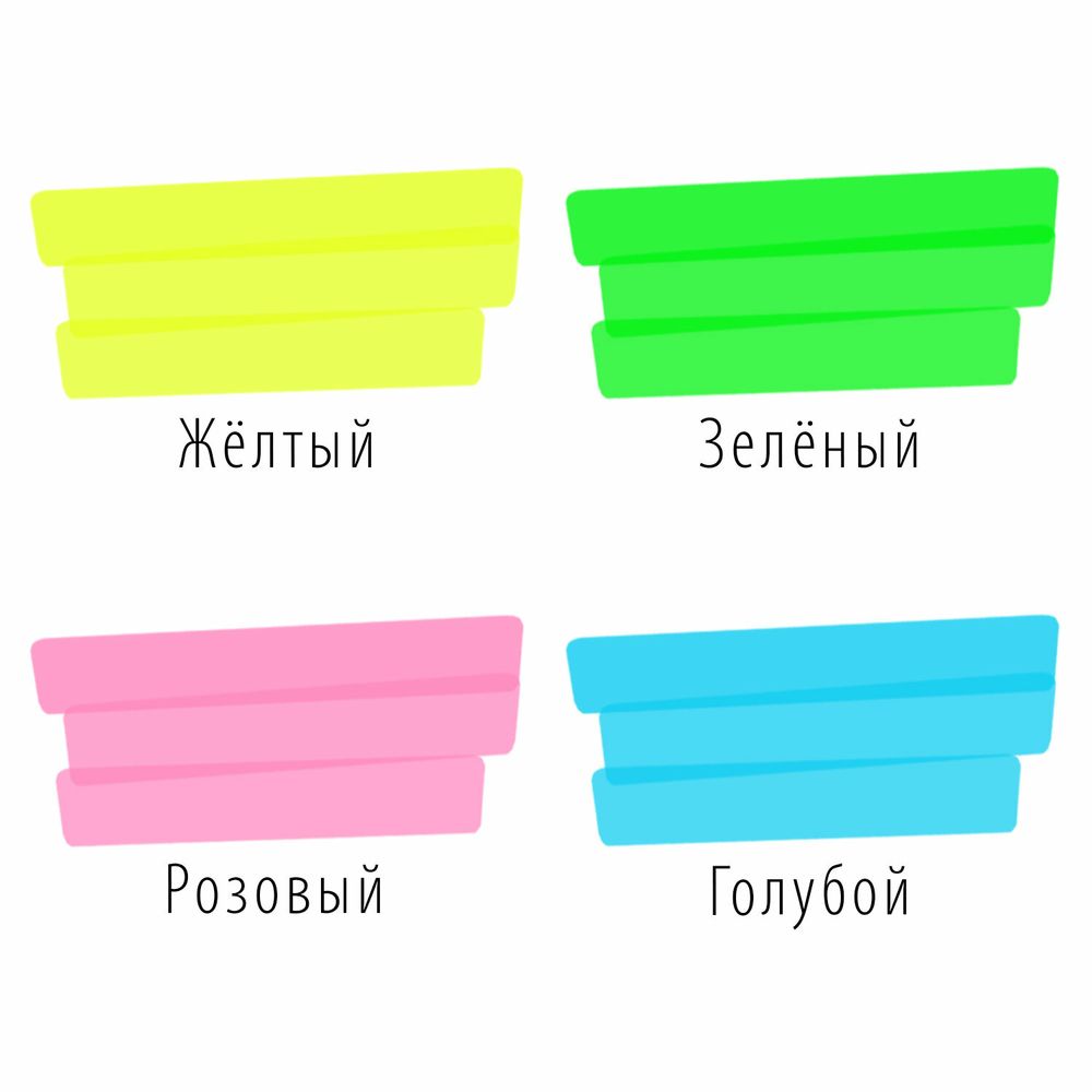 Набор текстовыделителей 4 ЦВЕТА, BRAUBERG "ORIGINAL NEON", линия письма 1-5 мм